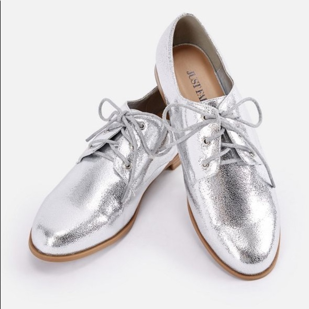 JUSTFAB Silver Alysha Flat